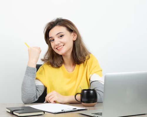 Student preparing for IELTS exam